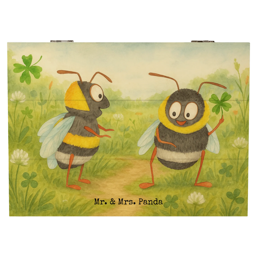 Holzkiste Hummeln Kleeblatt Design Schatzkiste, XXL, Truhe, Geschenkdose, Geschenkbox, Erinnerungsbox, Dekokiste, Holzkiste, Schatulle, Aufbewahrungsbox, Kiste, Erinnerungskiste, Tiermotive, Gute Laune, lustige Sprüche, Tiere, Biene Deko, Spruch fröhlich, Biene, glücklich werden, Spruch positiv, glücklich sein, Hummel, Spruch schön