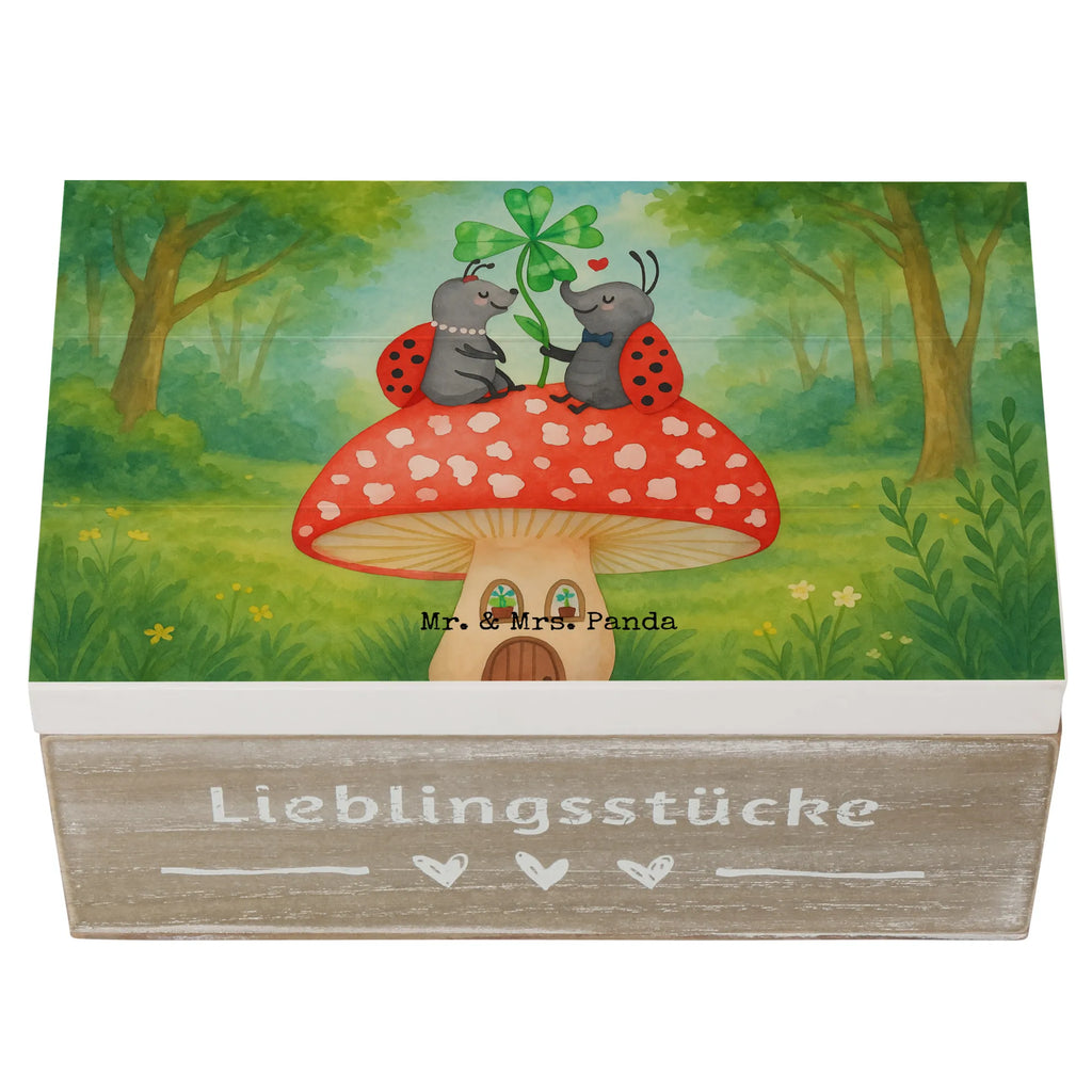Skrzynia drewniana biedronka Muchomor Design Holzkiste, Kiste, Schatzkiste, Truhe, Schatulle, XXL, Erinnerungsbox, Erinnerungskiste, Dekokiste, Aufbewahrungsbox, Geschenkbox, Geschenkdose, Tiermotive, Gute Laune, lustige Sprüche, Tiere, Haus, Wohnung, zuhause, Fliegenpilz, Marienkäfer, Fleigenpilzhaus