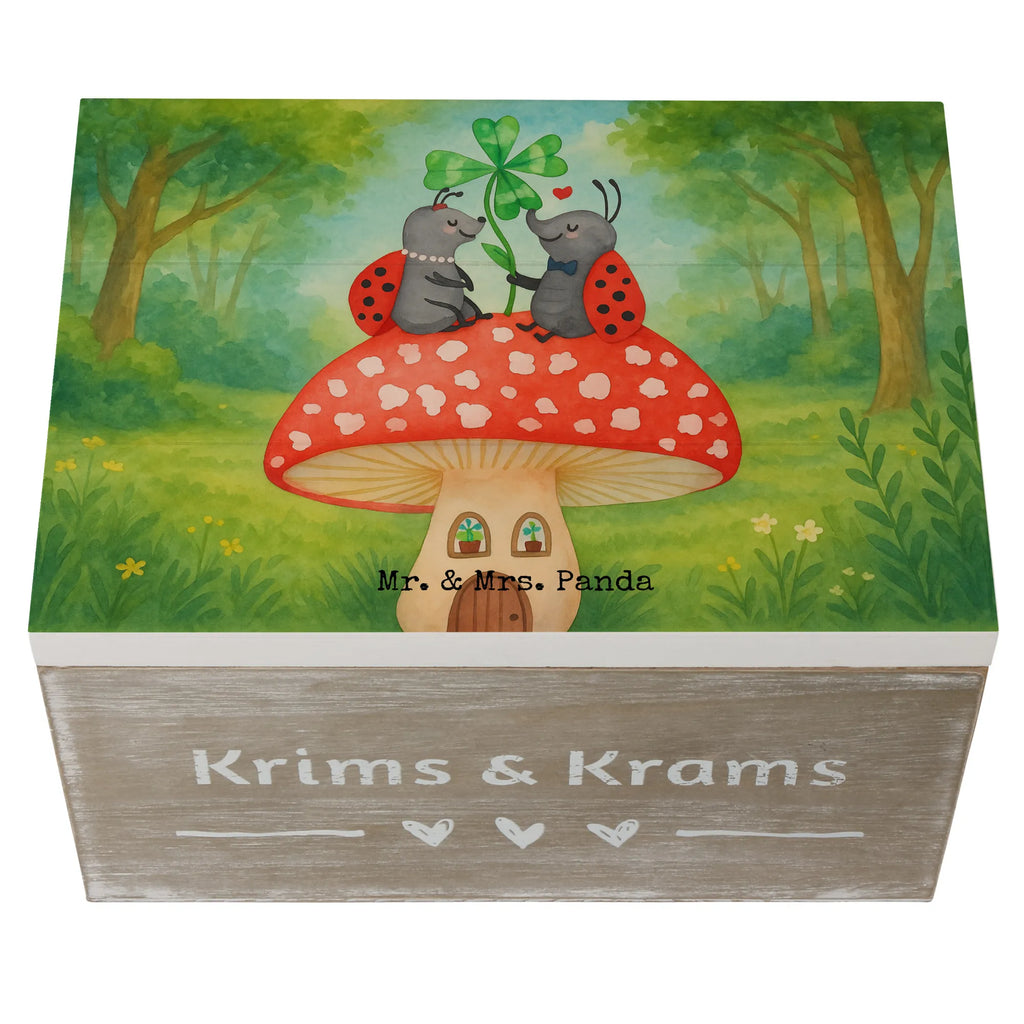 Skrzynia drewniana biedronka Muchomor Design Holzkiste, Kiste, Schatzkiste, Truhe, Schatulle, XXL, Erinnerungsbox, Erinnerungskiste, Dekokiste, Aufbewahrungsbox, Geschenkbox, Geschenkdose, Tiermotive, Gute Laune, lustige Sprüche, Tiere, Haus, Wohnung, zuhause, Fliegenpilz, Marienkäfer, Fleigenpilzhaus