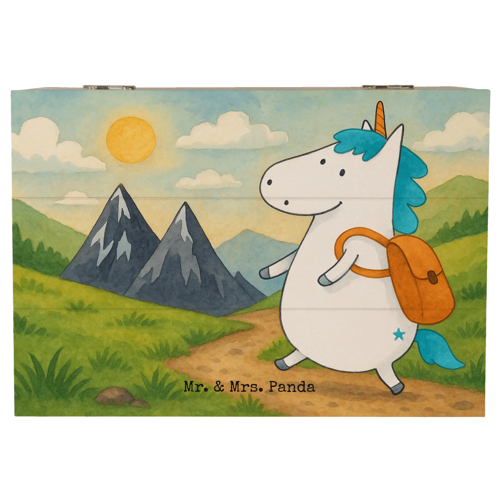 Skrzynia drewniana jednorożec alpinista Design Erinnerungsbox, Schatulle, Kiste, Schatzkiste, Erinnerungskiste, Truhe, Holzkiste, Dekokiste, Aufbewahrungsbox, Geschenkbox, XXL, Geschenkdose, Einhorn, Einhörner, Einhorn Deko, Unicorn, Abenteurer, Abenteuer, Weltenbummler, Bergsteiger, Weltreise, Reisen, Urlaub, Berge, Entdecker