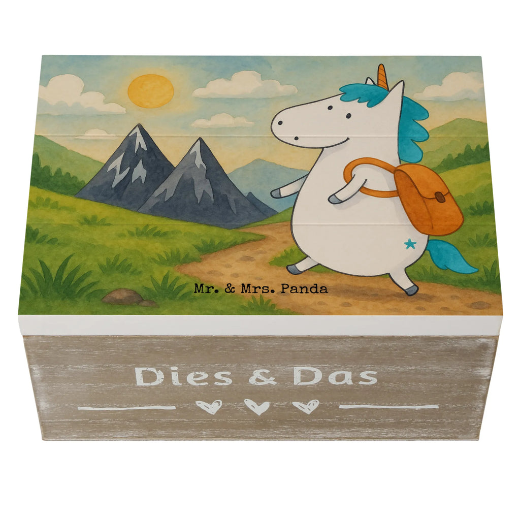 Skrzynia drewniana jednorożec alpinista Design Erinnerungsbox, Schatulle, Kiste, Schatzkiste, Erinnerungskiste, Truhe, Holzkiste, Dekokiste, Aufbewahrungsbox, Geschenkbox, XXL, Geschenkdose, Einhorn, Einhörner, Einhorn Deko, Unicorn, Abenteurer, Abenteuer, Weltenbummler, Bergsteiger, Weltreise, Reisen, Urlaub, Berge, Entdecker