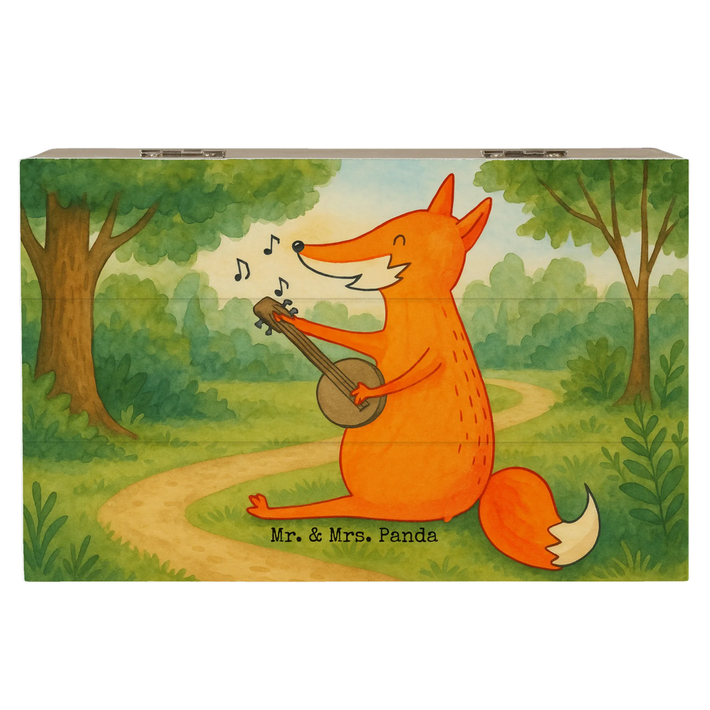 Skrzynia drewniana Lis gitara Design Schatzkiste, Schatulle, Kiste, Dekokiste, Geschenkdose, Erinnerungskiste, Holzkiste, XXL, Truhe, Aufbewahrungsbox, Erinnerungsbox, Geschenkbox, Fuchs, Füchse, Musikerin, Gitarre, Musik Spruch, Geschenk Musiker, Sängerin, Sänger