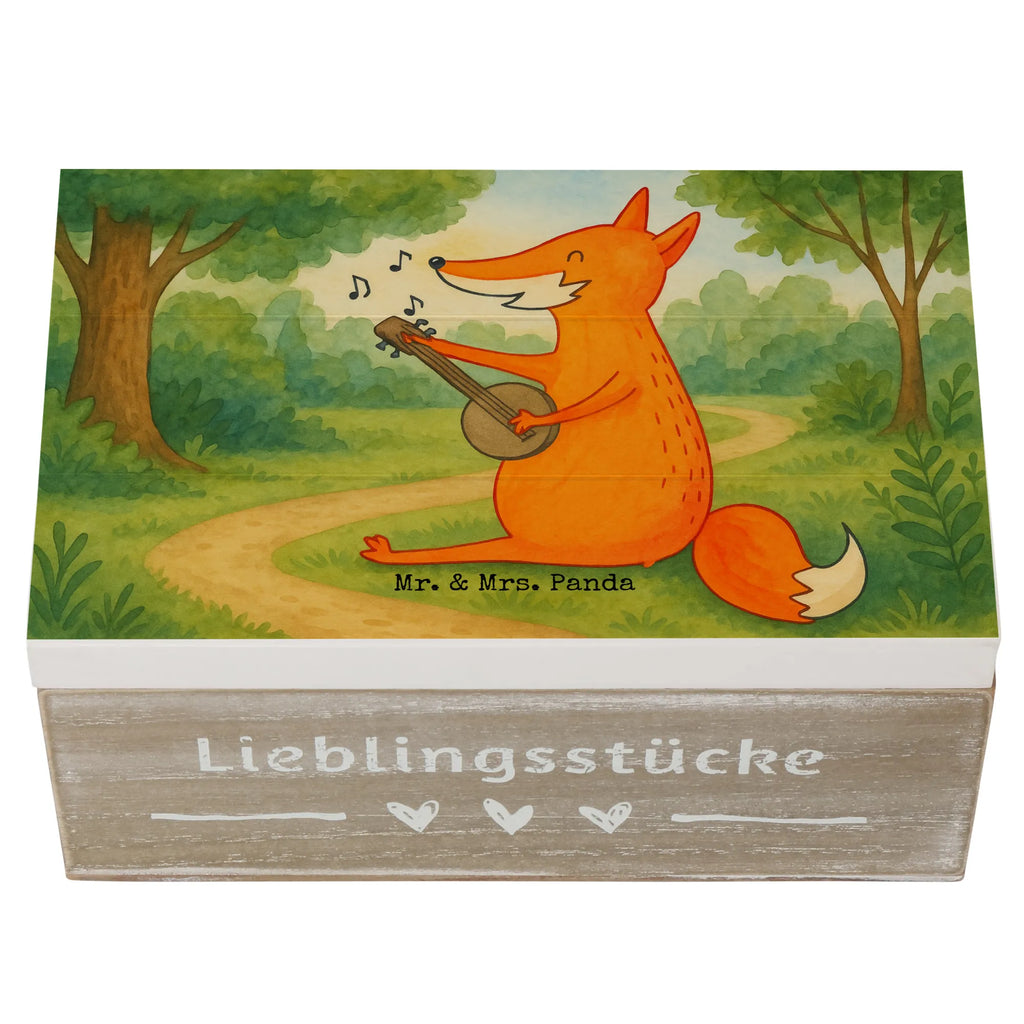 Skrzynia drewniana Lis gitara Design Schatzkiste, Schatulle, Kiste, Dekokiste, Geschenkdose, Erinnerungskiste, Holzkiste, XXL, Truhe, Aufbewahrungsbox, Erinnerungsbox, Geschenkbox, Fuchs, Füchse, Musikerin, Gitarre, Musik Spruch, Geschenk Musiker, Sängerin, Sänger