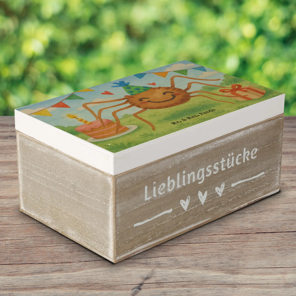 Holzkiste Spinne Agathe Party Design Dekokiste, Erinnerungskiste, Kiste, Geschenkdose, Erinnerungsbox, Schatulle, Geschenkbox, Aufbewahrungsbox, Schatzkiste, Truhe, XXL, Holzkiste, Spinne Agathe, Spinne, Agathe, Videos, Merchandise, Motivation, Glück, Wunder, Selbstliebe