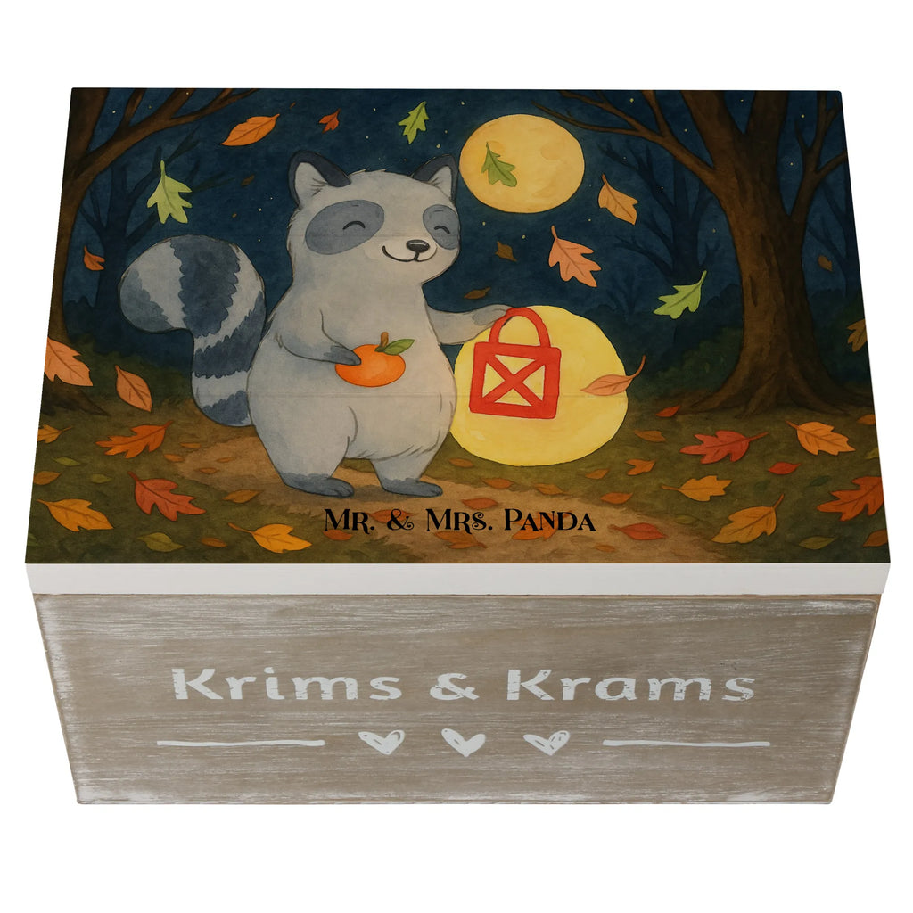 Wooden chest Raccoon Lantern Design Erinnerungskiste, Schatzkiste, Dekokiste, Holzkiste, Truhe, Erinnerungsbox, XXL, Kiste, Geschenkbox, Aufbewahrungsbox, Geschenkdose, Schatulle, Halloween, Deko, Martinssingen, Dekoration, Geschenke, Schenken, Laterne, Süßes sonst gibt's saures, Halloween Deko, Waschbär, Herbst, Trick or Treat
