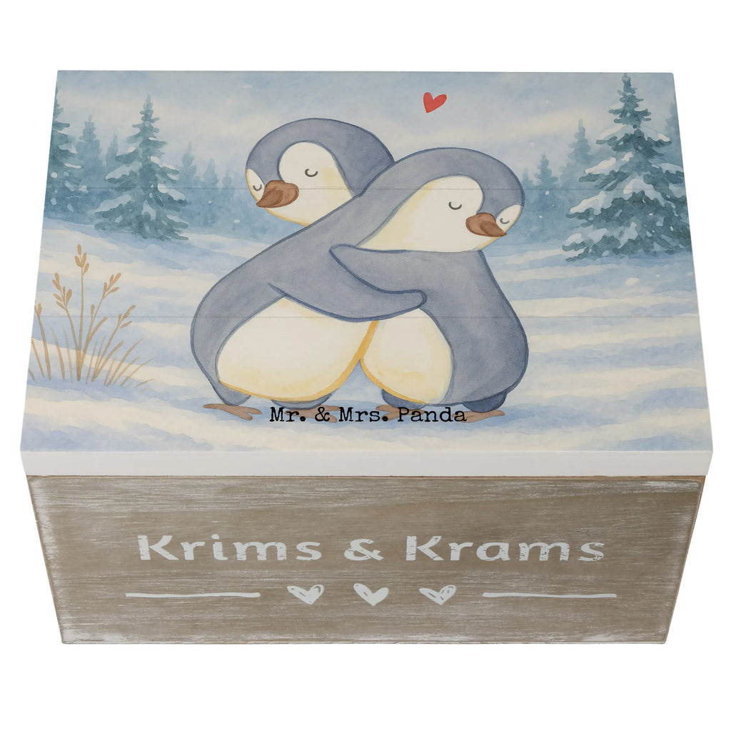 Holzkiste Pinguine Kuscheln Design Truhe, Holzkiste, Kiste, Geschenkdose, Aufbewahrungsbox, Erinnerungskiste, Schatulle, Schatzkiste, Geschenkbox, Dekokiste, XXL, Erinnerungsbox, Liebe, Partner, Freund, Freundin, Ehemann, Ehefrau, Heiraten, Verlobung, Heiratsantrag, Liebesgeschenk, Jahrestag, Hocheitstag, Valentinstag, Geschenk für Frauen, für Ehemann, Liebesbeweis, Geschenk für Partner, Hochzeitstag, für Männer, Mitbringsel, Geschenk für Freundin