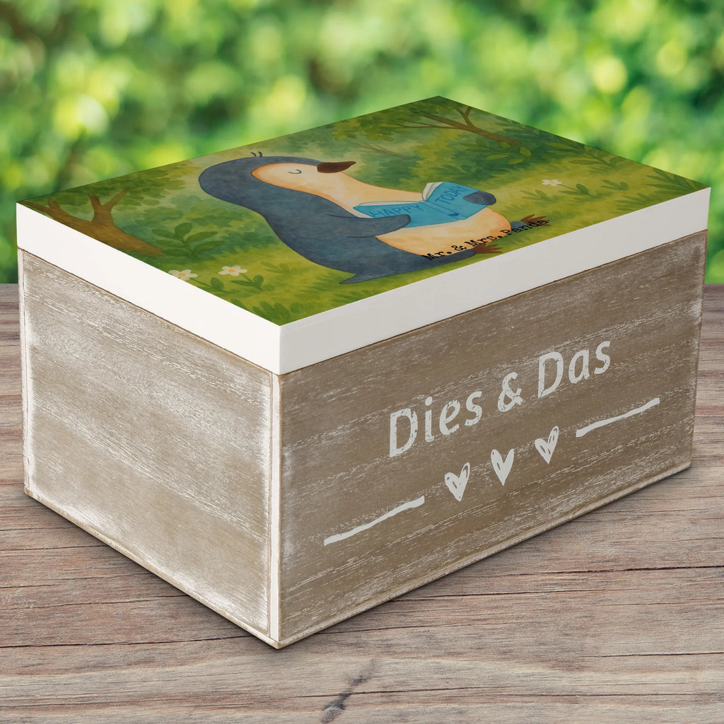 Skrzynia drewniana pingwin książka Design Geschenkdose, Erinnerungskiste, XXL, Aufbewahrungsbox, Kiste, Truhe, Geschenkbox, Erinnerungsbox, Holzkiste, Dekokiste, Schatulle, Schatzkiste, Pinguin, Faulenzen, Freizeit, Urlaub, Pinguine, Lesen, Nichtstun, Ferien, Bücherwurm, Buch