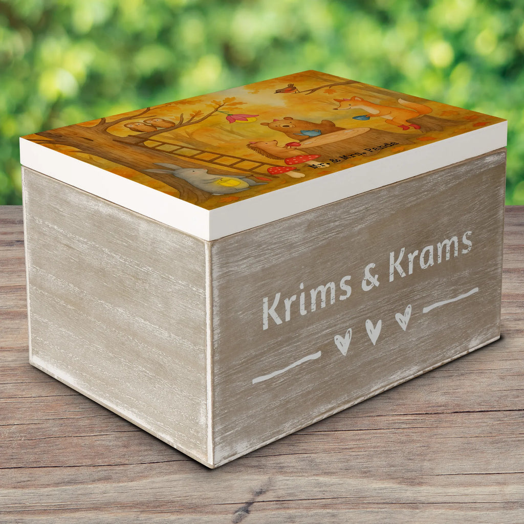 Wooden chest forest animals picnic Design Kiste, Geschenkbox, Truhe, Dekokiste, Schatulle, Holzkiste, Schatzkiste, XXL, Erinnerungskiste, Erinnerungsbox, Aufbewahrungsbox, Geschenkdose, Tiermotive, Gute Laune, lustige Sprüche, Tiere, Igel, Waldtiere, Picknick, Wald, Hase, Fuchs, Maus, Eichhörnchen