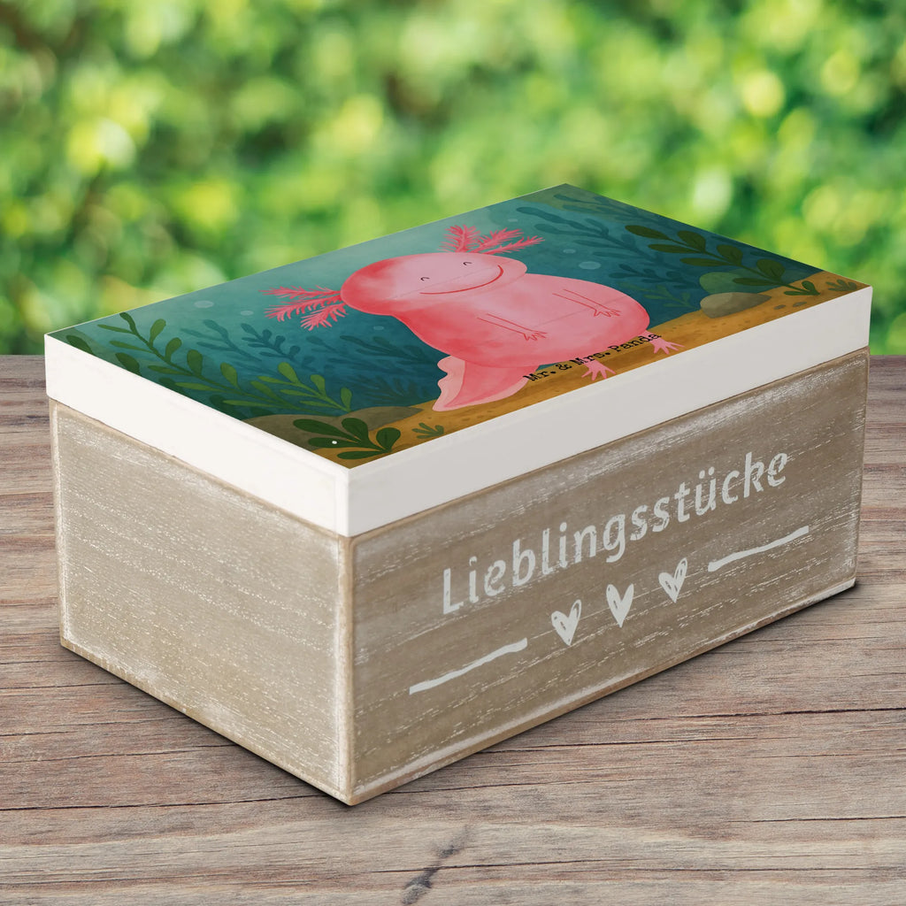Wooden chest axolotl Happy Design Erinnerungsbox, Geschenkdose, Holzkiste, Schatulle, Erinnerungskiste, Dekokiste, Aufbewahrungsbox, Kiste, XXL, Schatzkiste, Truhe, Geschenkbox, Axolotl, Molch, Lurche, Lurch, Motivation, Axolot, Schwanzlurch, gute Laune