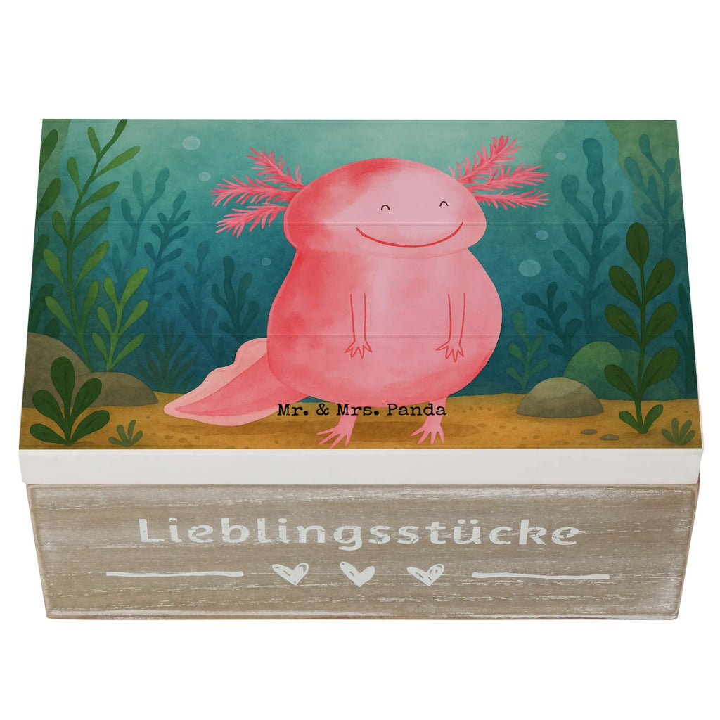Wooden chest axolotl Happy Design Erinnerungsbox, Geschenkdose, Holzkiste, Schatulle, Erinnerungskiste, Dekokiste, Aufbewahrungsbox, Kiste, XXL, Schatzkiste, Truhe, Geschenkbox, Axolotl, Molch, Lurche, Lurch, Motivation, Axolot, Schwanzlurch, gute Laune