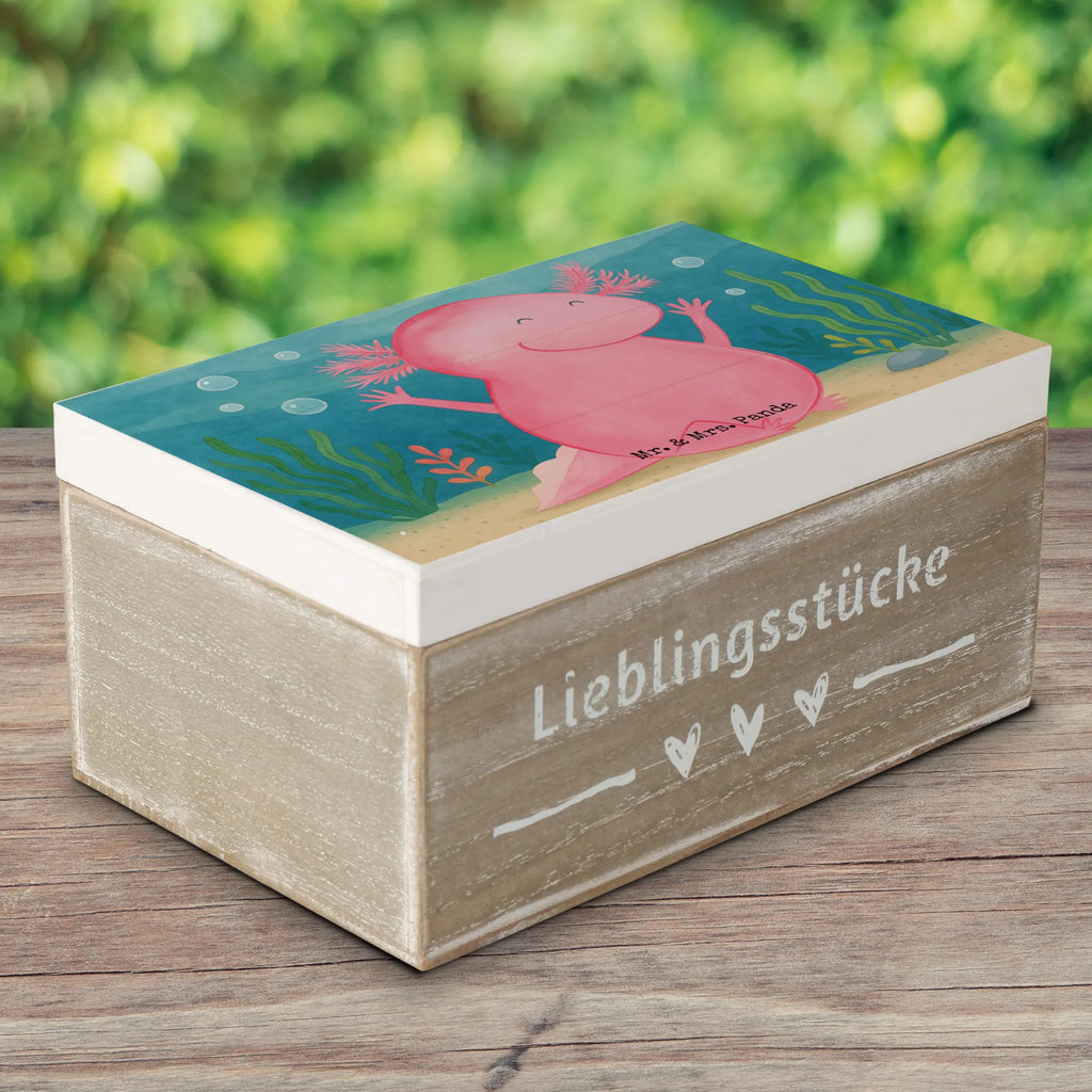 Skrzynia drewniana Axolotl Hurra Design Kiste, XXL, Geschenkdose, Holzkiste, Erinnerungskiste, Truhe, Erinnerungsbox, Schatzkiste, Schatulle, Dekokiste, Aufbewahrungsbox, Geschenkbox, Axolotl, Molch, Spaß, fröhlich, Schwanzlurch, Lurche, Axolot, Lurch, Zufriedenheit, Freude, Motivation