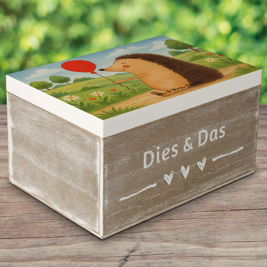 Holzkiste Igel Luftballon Design Dekokiste, Holzkiste, Kiste, Schatulle, Aufbewahrungsbox, Erinnerungsbox, XXL, Geschenkdose, Schatzkiste, Truhe, Erinnerungskiste, Geschenkbox, Tiermotive, Gute Laune, lustige Sprüche, Tiere, Igel, Glückwunsch, Herzlichen Glückwunsch, Ballon, Geburtstag, Geburtstagskind, Happy Birthday