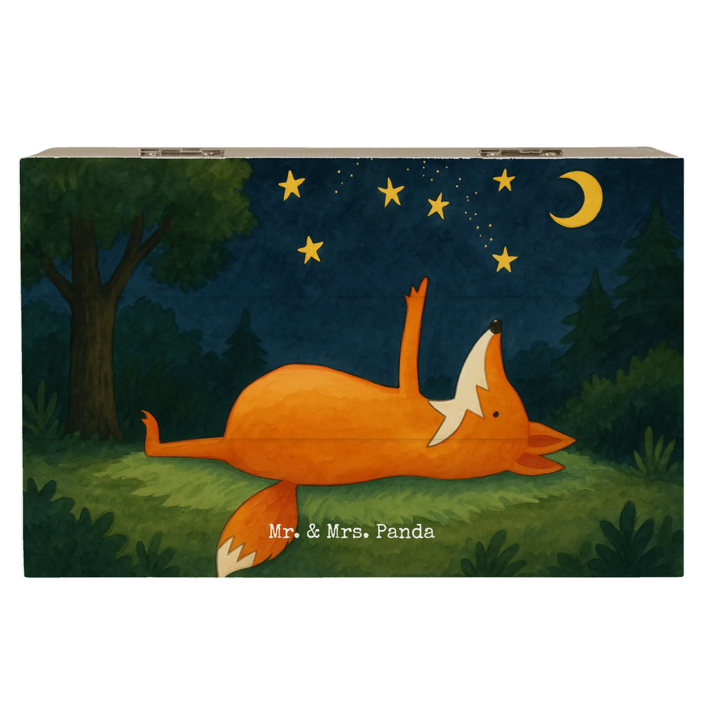 Holzkiste Fuchs Sterne Design Schatulle, Truhe, Geschenkbox, Aufbewahrungsbox, Erinnerungsbox, Schatzkiste, XXL, Erinnerungskiste, Geschenkdose, Kiste, Holzkiste, Dekokiste, Fuchs, Always Look on the Bright Side of Life, Füchse, tröstende Worte, Spruch positiv, Romantik, Spruch schön