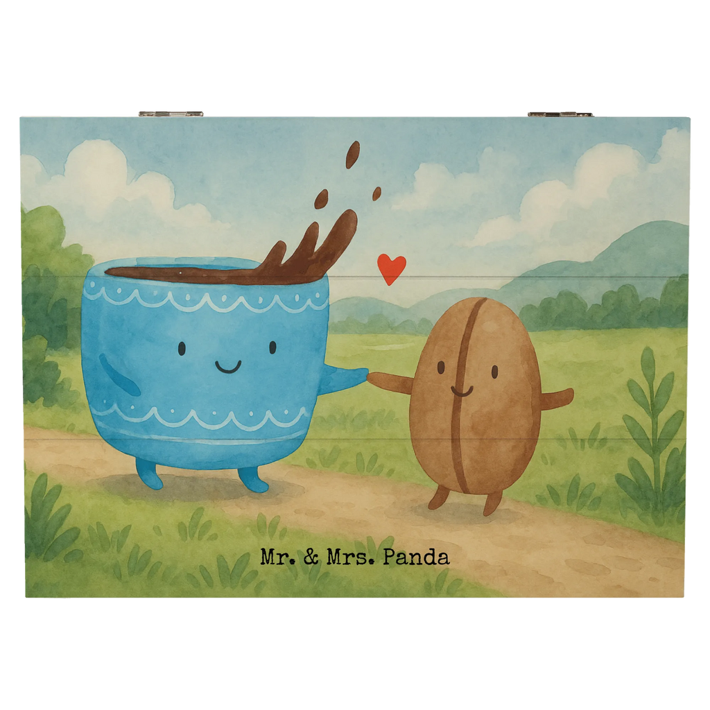 Wooden chest Coffee Bean Design XXL, Holzkiste, Truhe, Geschenkdose, Kiste, Schatzkiste, Erinnerungskiste, Schatulle, Aufbewahrungsbox, Erinnerungsbox, Dekokiste, Geschenkbox, Tiermotive, Gute Laune, lustige Sprüche, Tiere, Kaffee, Zufriedenheit, Kaffeebohne, Genuss, Glück