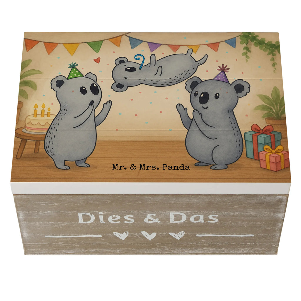 Wooden chest koalas Birthday Design Truhe, Erinnerungskiste, Erinnerungsbox, Geschenkbox, Aufbewahrungsbox, Kiste, Schatulle, Schatzkiste, XXL, Dekokiste, Holzkiste, Geschenkdose, Geburtstag, Geburtstagsgeschenk, Geschenk, Happy Birthday, Geburtstage, Koala, Geburtstagsfeier