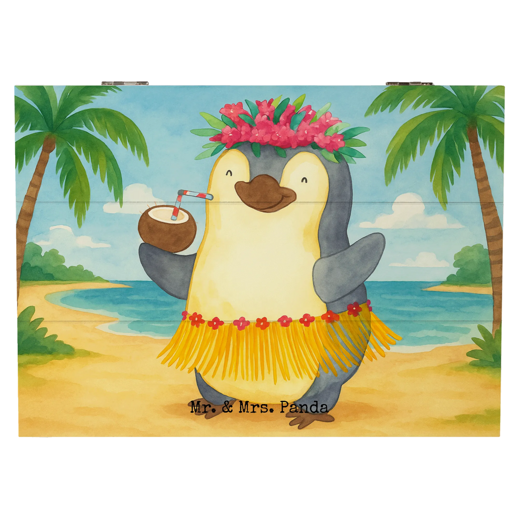 Holzkiste Pinguin Kokosnuss Design Geschenkdose, Schatulle, Geschenkbox, Kiste, Holzkiste, Erinnerungskiste, Dekokiste, Schatzkiste, Truhe, XXL, Aufbewahrungsbox, Erinnerungsbox, Pinguin, Kokosnuss, Aloha, Hawaii, Pinguine, Urlaub