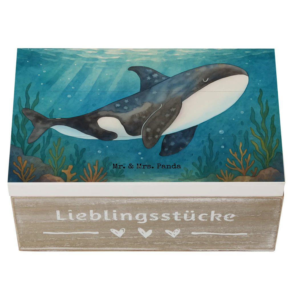 Holzkiste Orca Design Dekokiste, Kiste, Holzkiste, Schatzkiste, XXL, Erinnerungsbox, Geschenkdose, Geschenkbox, Erinnerungskiste, Schatulle, Truhe, Aufbewahrungsbox, Meerestiere, Meer, Urlaub, Motivation, Orcas, Orca, Killerwal, Möglichkeiten, Büro, Startup, Neustart, Arbeit, Wal, Selbstliebe