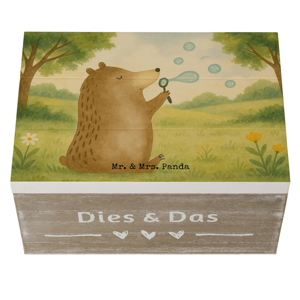Wooden chest bear soap bubbles Design Holzkiste, Kiste, Schatzkiste, Truhe, Schatulle, XXL, Erinnerungsbox, Erinnerungskiste, Dekokiste, Aufbewahrungsbox, Geschenkbox, Geschenkdose, Bär, Teddy, Teddybär, Seifenblasen Bär Lustig Sein Glücklich Traurig Happy