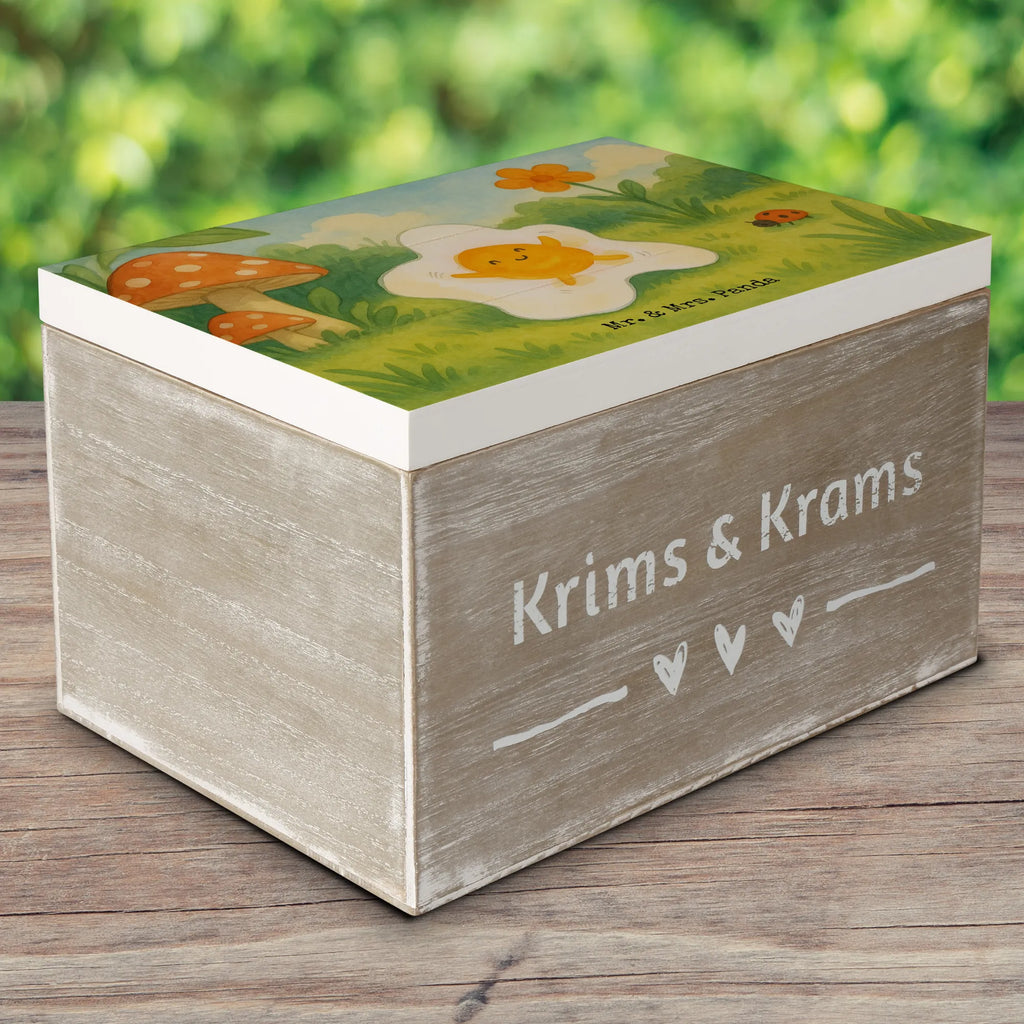 Holzkiste Spiegelei Ei Design Aufbewahrungsbox, Erinnerungsbox, Schatulle, Truhe, Geschenkdose, Holzkiste, Erinnerungskiste, Kiste, Geschenkbox, Schatzkiste, XXL, Dekokiste, Tiermotive, Gute Laune, lustige Sprüche, Tiere, Glücklich, Tag, Ei, Spiegelei, Schön, Liebe