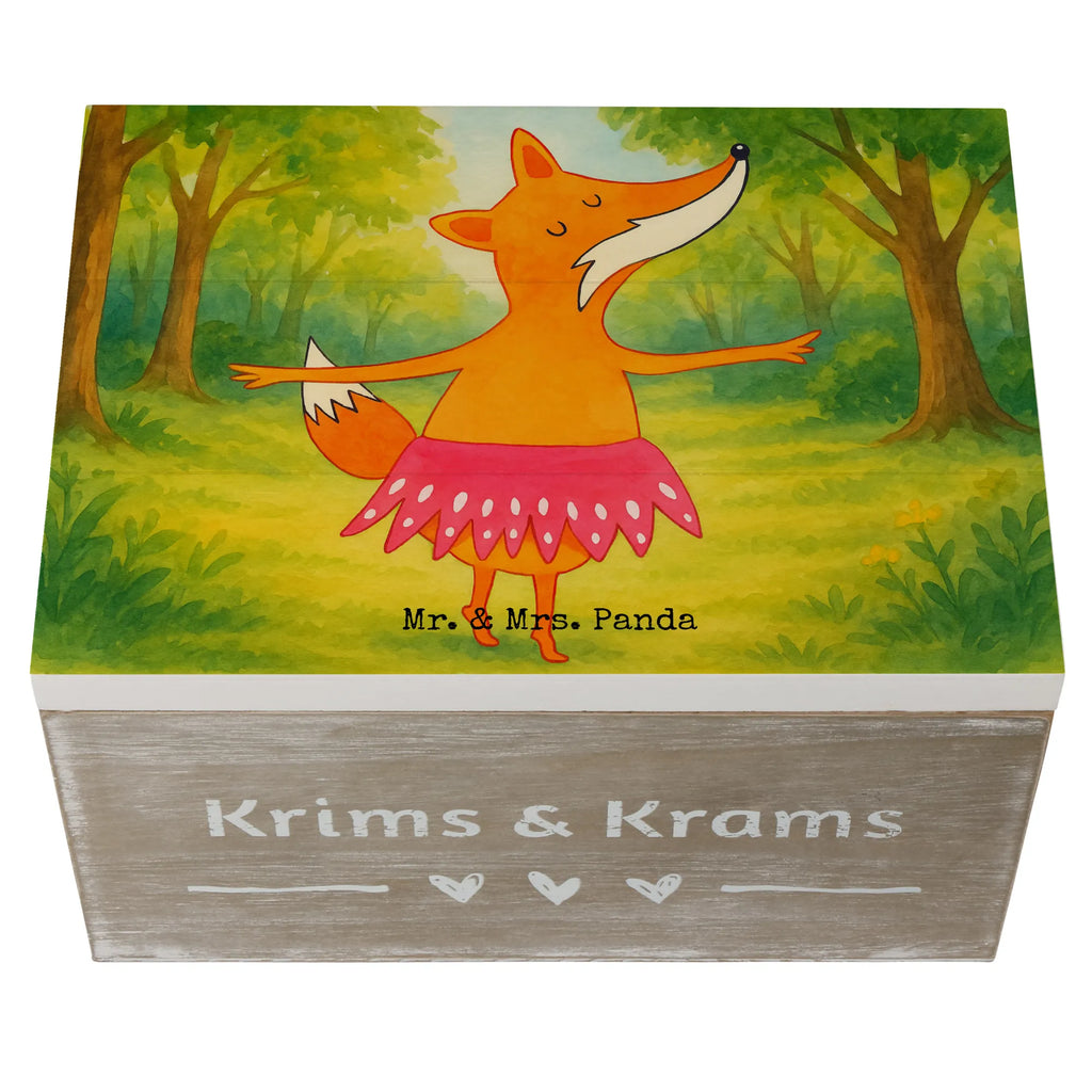 Holzkiste Fuchs Ballerina Design Truhe, Schatulle, Schatzkiste, Geschenkdose, Kiste, Geschenkbox, Aufbewahrungsbox, Holzkiste, XXL, Erinnerungsbox, Dekokiste, Erinnerungskiste, Fuchs, Füchse, Füchsin, Tänzerin, Fuchs Spruch, Geburtstag, Einladung, Ballerina, Ballett, Party, Tanzen