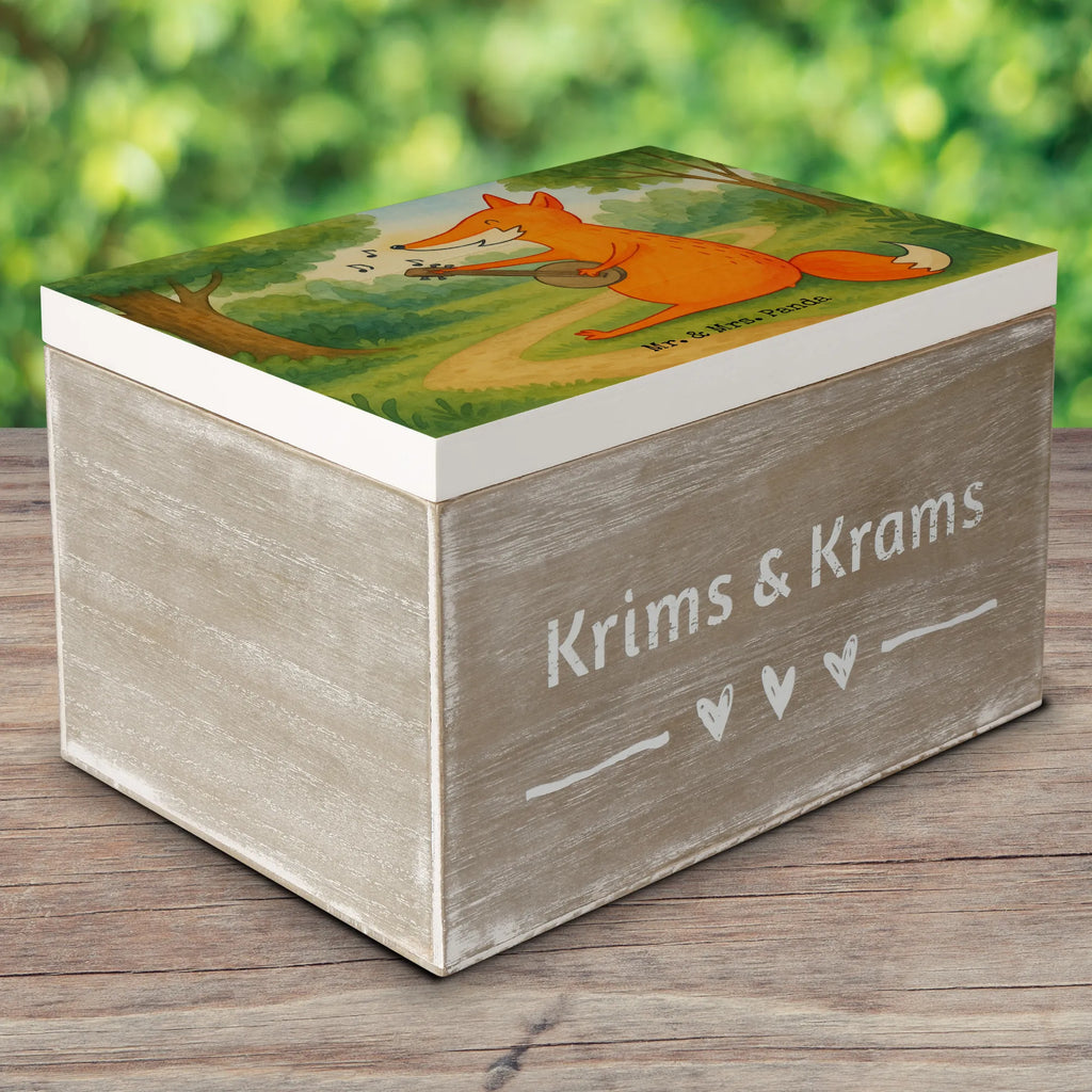 Skrzynia drewniana Lis gitara Design Schatzkiste, Schatulle, Kiste, Dekokiste, Geschenkdose, Erinnerungskiste, Holzkiste, XXL, Truhe, Aufbewahrungsbox, Erinnerungsbox, Geschenkbox, Fuchs, Füchse, Musikerin, Gitarre, Musik Spruch, Geschenk Musiker, Sängerin, Sänger