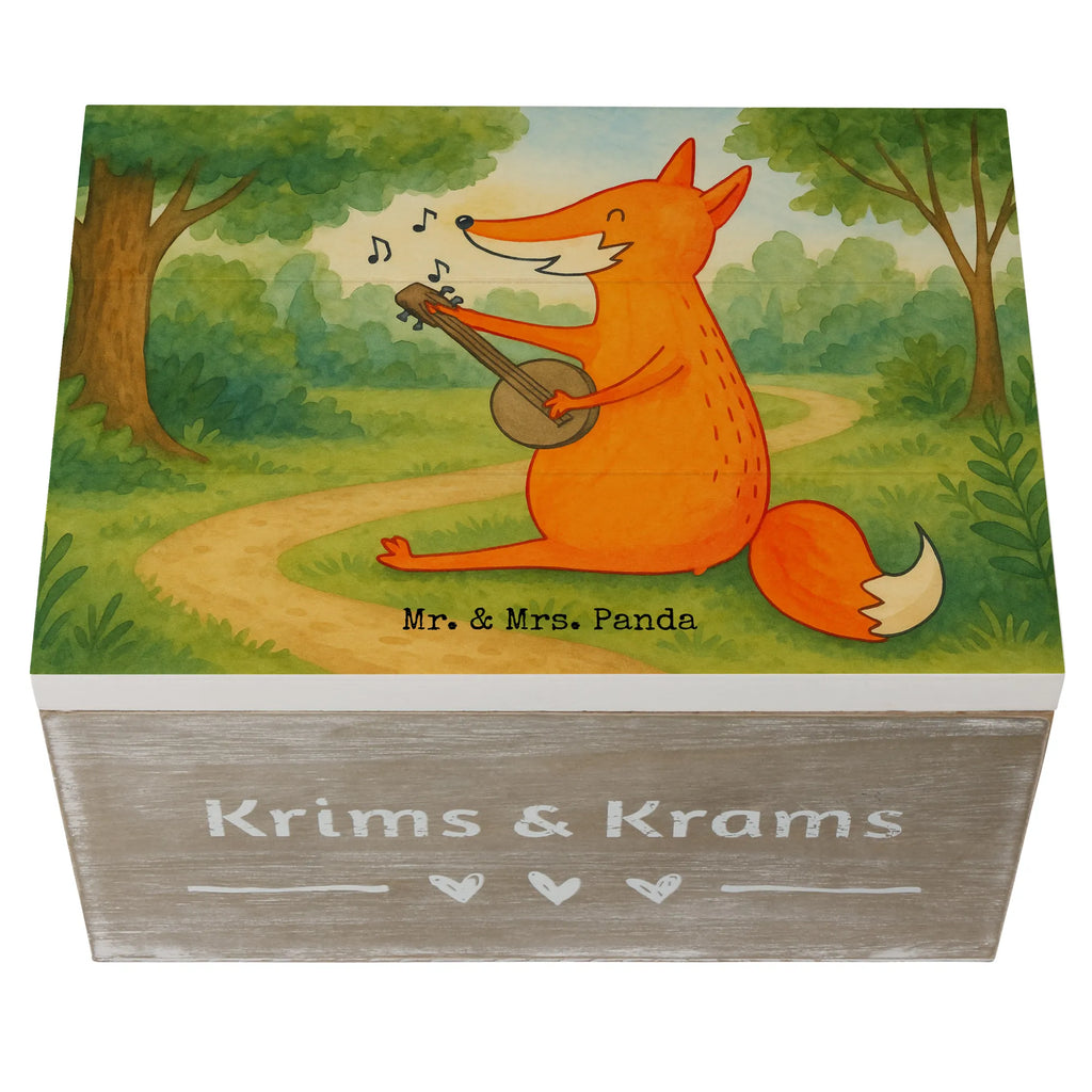 Skrzynia drewniana Lis gitara Design Schatzkiste, Schatulle, Kiste, Dekokiste, Geschenkdose, Erinnerungskiste, Holzkiste, XXL, Truhe, Aufbewahrungsbox, Erinnerungsbox, Geschenkbox, Fuchs, Füchse, Musikerin, Gitarre, Musik Spruch, Geschenk Musiker, Sängerin, Sänger