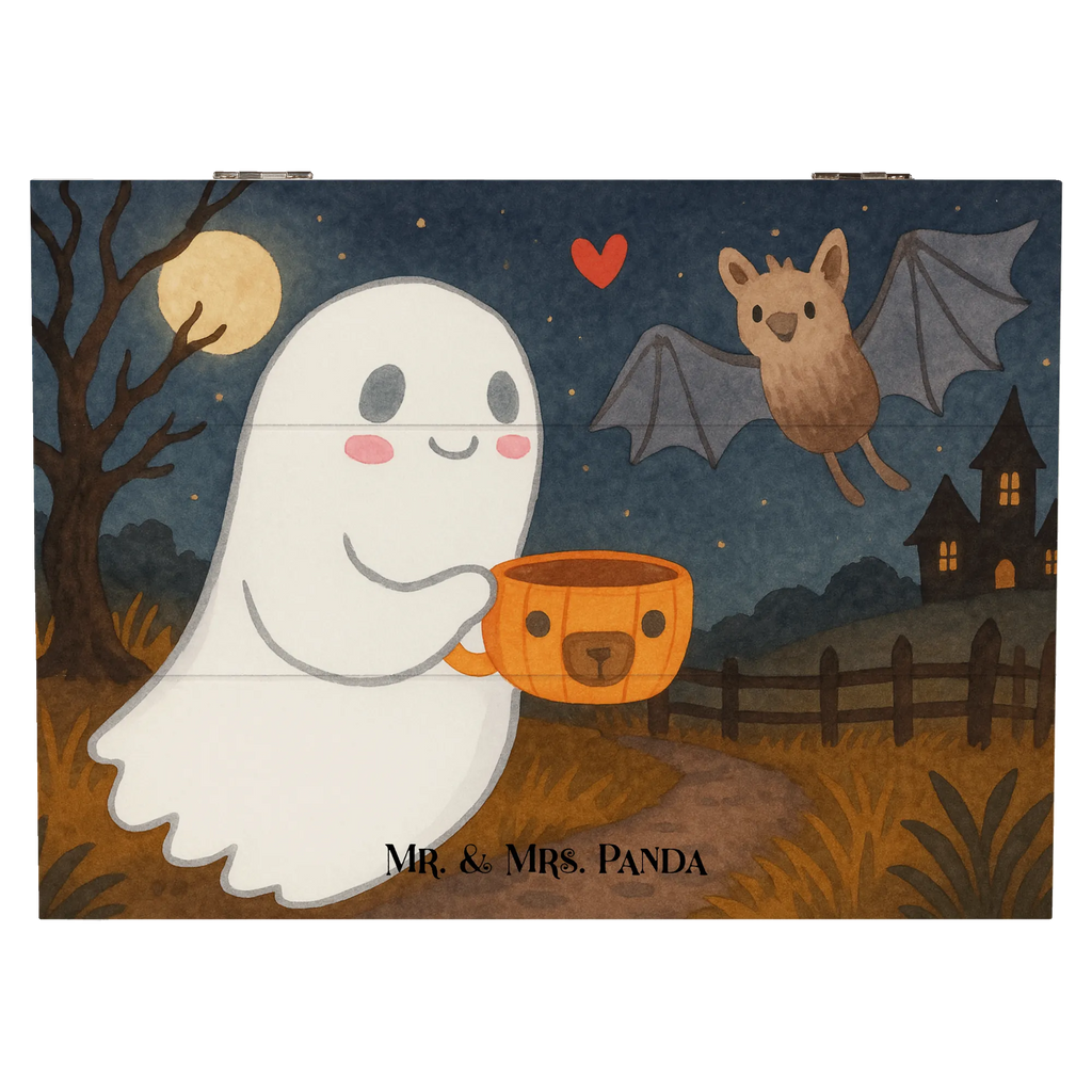 Skrzynia drewniana Duch kawa Design Erinnerungsbox, Aufbewahrungsbox, XXL, Holzkiste, Erinnerungskiste, Geschenkdose, Truhe, Dekokiste, Schatulle, Schatzkiste, Kiste, Geschenkbox, Halloween, Deko, Martinssingen, Dekoration, Geschenke, Schenken, Gespenst, Kaffee