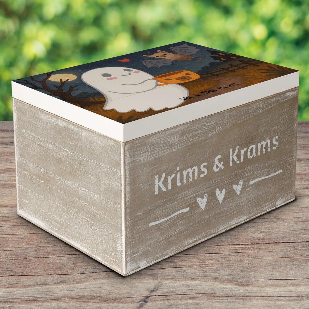 Skrzynia drewniana Duch kawa Design Erinnerungsbox, Aufbewahrungsbox, XXL, Holzkiste, Erinnerungskiste, Geschenkdose, Truhe, Dekokiste, Schatulle, Schatzkiste, Kiste, Geschenkbox, Halloween, Deko, Martinssingen, Dekoration, Geschenke, Schenken, Gespenst, Kaffee