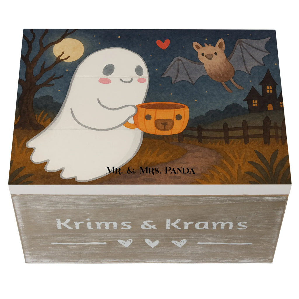 Skrzynia drewniana Duch kawa Design Erinnerungsbox, Aufbewahrungsbox, XXL, Holzkiste, Erinnerungskiste, Geschenkdose, Truhe, Dekokiste, Schatulle, Schatzkiste, Kiste, Geschenkbox, Halloween, Deko, Martinssingen, Dekoration, Geschenke, Schenken, Gespenst, Kaffee
