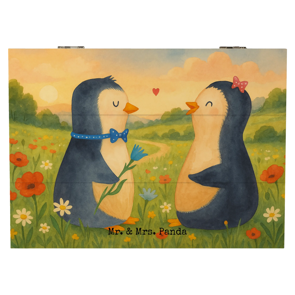 Skrzynia drewniana Pingwin para Design Geschenkdose, Truhe, Geschenkbox, XXL, Dekokiste, Schatulle, Schatzkiste, Aufbewahrungsbox, Kiste, Holzkiste, Erinnerungskiste, Erinnerungsbox, Pinguin, große Liebe, Liebesbeweis, Liebe, Hochzeitstag, Traumpaar, Hochzeit, Liebesgeschenk, Liebespaar, Hochzeitsgeschenk, Pinguine, Jahrestag, Verlobung