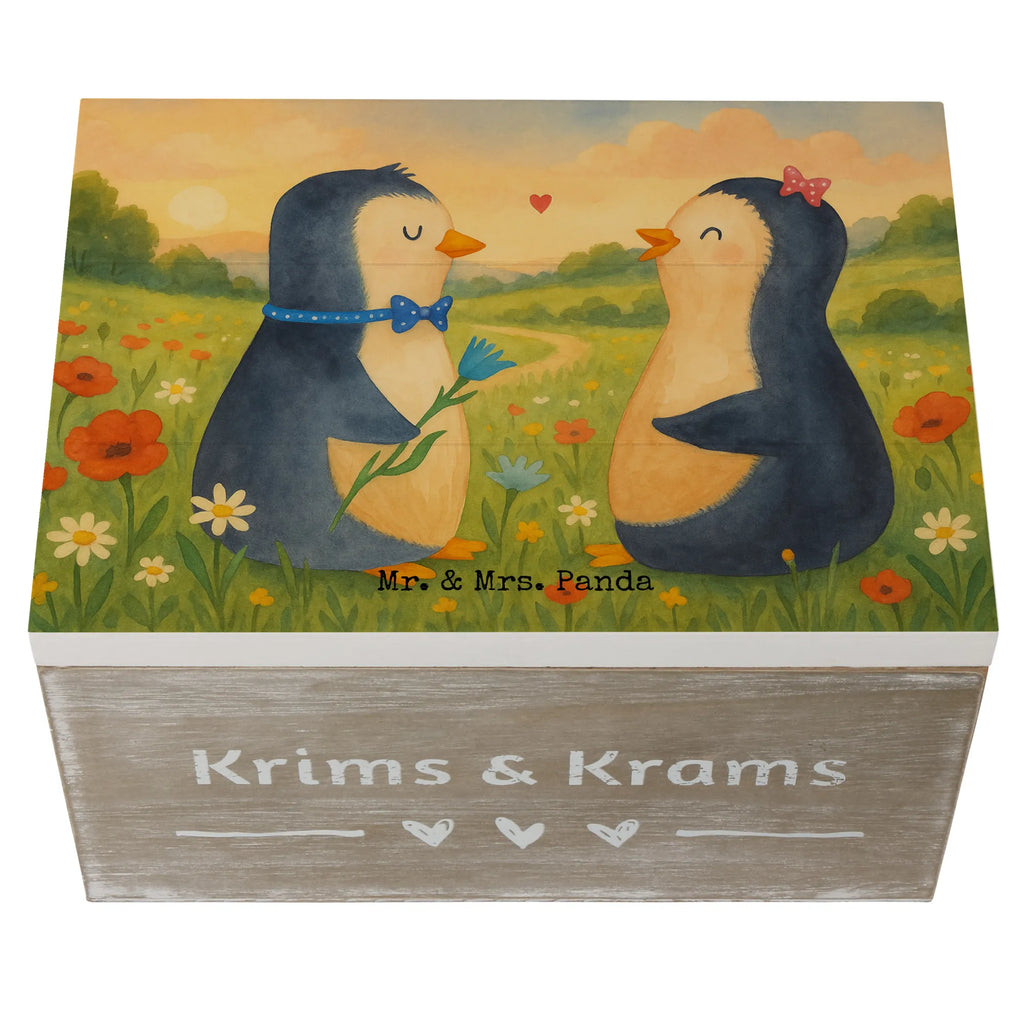 Skrzynia drewniana Pingwin para Design Geschenkdose, Truhe, Geschenkbox, XXL, Dekokiste, Schatulle, Schatzkiste, Aufbewahrungsbox, Kiste, Holzkiste, Erinnerungskiste, Erinnerungsbox, Pinguin, große Liebe, Liebesbeweis, Liebe, Hochzeitstag, Traumpaar, Hochzeit, Liebesgeschenk, Liebespaar, Hochzeitsgeschenk, Pinguine, Jahrestag, Verlobung