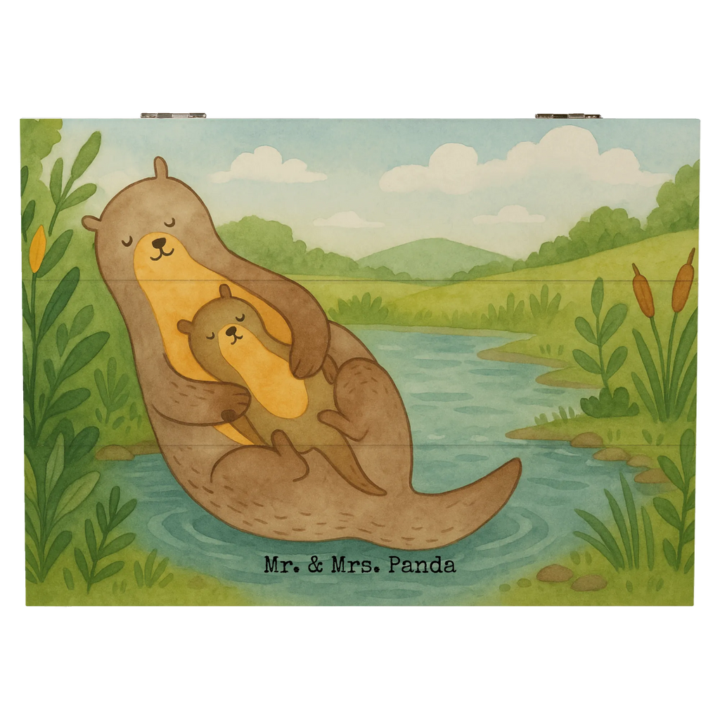 Skrzynia drewniana wydra dziecko Design Erinnerungskiste, Erinnerungsbox, Schatulle, Geschenkdose, Kiste, Holzkiste, XXL, Aufbewahrungsbox, Schatzkiste, Truhe, Geschenkbox, Dekokiste, Otter, Fischotter, Seeotter, Otter Seeotter See Otter