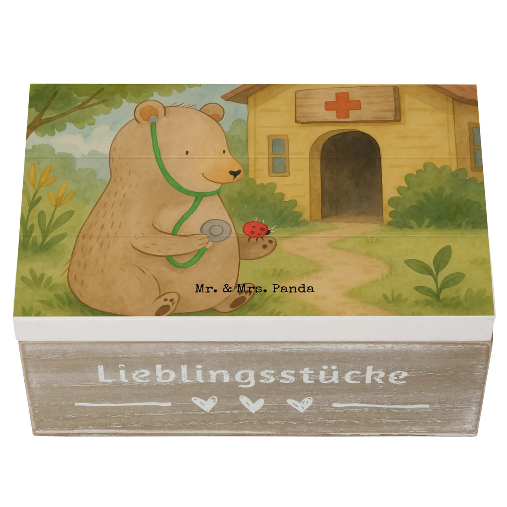 Holzkiste Bär Arzt Design Holzkiste, Kiste, Schatzkiste, Truhe, Schatulle, XXL, Erinnerungsbox, Erinnerungskiste, Dekokiste, Aufbewahrungsbox, Geschenkbox, Geschenkdose, Bär, Teddy, Teddybär, Arzt, Ärztin, Doktor, Professor, Doktorin, Professorin