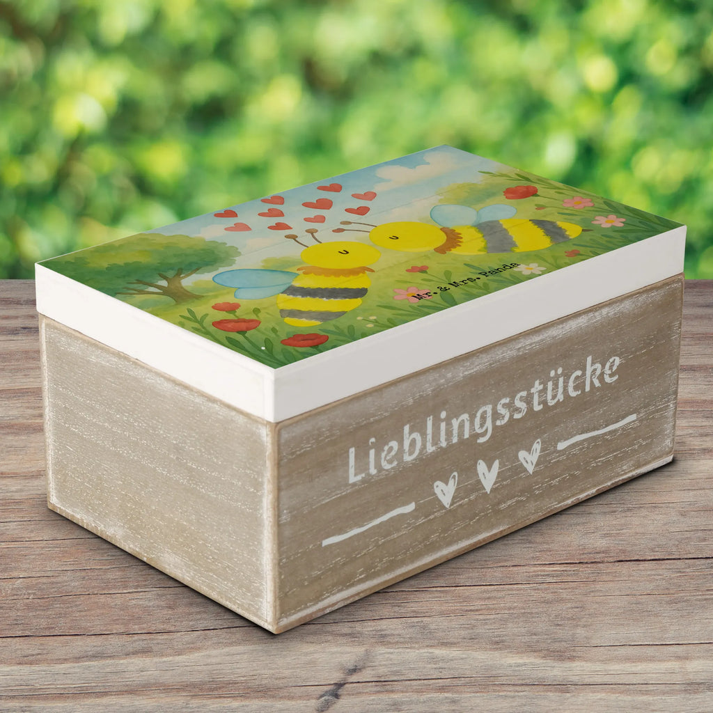 Holzkiste Biene Liebe Design Truhe, Schatulle, Erinnerungskiste, Geschenkbox, Holzkiste, Aufbewahrungsbox, Dekokiste, Erinnerungsbox, Schatzkiste, Kiste, XXL, Geschenkdose, Biene, Wespe, Hummel