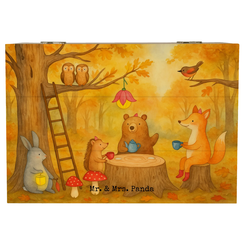 Wooden chest forest animals picnic Design Kiste, Geschenkbox, Truhe, Dekokiste, Schatulle, Holzkiste, Schatzkiste, XXL, Erinnerungskiste, Erinnerungsbox, Aufbewahrungsbox, Geschenkdose, Tiermotive, Gute Laune, lustige Sprüche, Tiere, Igel, Waldtiere, Picknick, Wald, Hase, Fuchs, Maus, Eichhörnchen