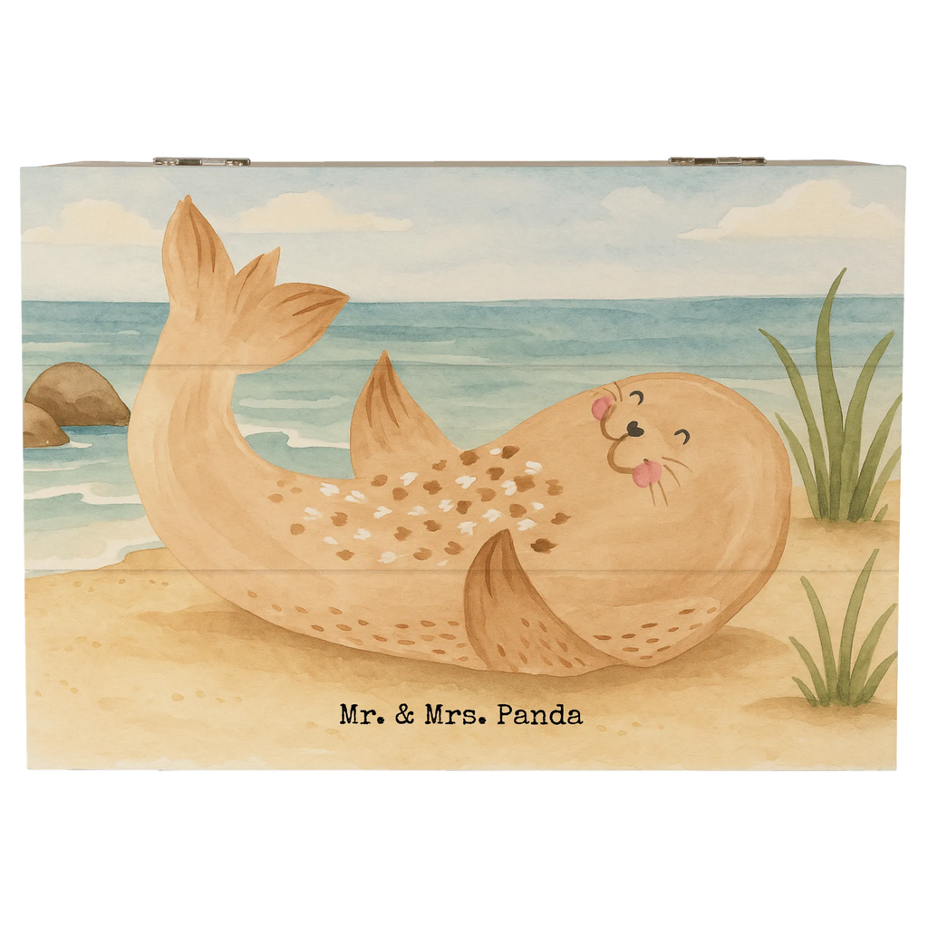 Holzkiste Robbe Liegen Design Holzkiste, Geschenkbox, XXL, Aufbewahrungsbox, Geschenkdose, Kiste, Schatzkiste, Erinnerungsbox, Dekokiste, Schatulle, Truhe, Erinnerungskiste, Tiermotive, Gute Laune, lustige Sprüche, Tiere, Lachen, Nordsee, Robbe, Robben, Meerestier, Freude, Strand, Seehund, Ostsee