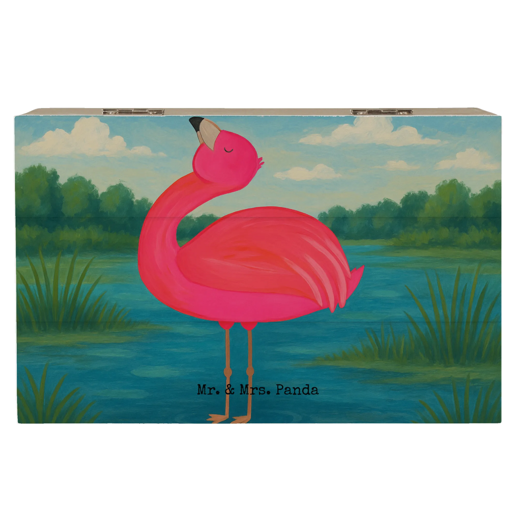 Wooden chest flamingo Proud Design Schatulle, Holzkiste, XXL, Geschenkdose, Dekokiste, Erinnerungsbox, Geschenkbox, Truhe, Aufbewahrungsbox, Erinnerungskiste, Schatzkiste, Kiste, Flamingo, Selbstliebe, Selbstakzeptanz, Tochter, Freundin, Schwester, Mama, beste Freundin, Freude, stolz