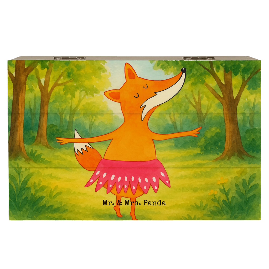 Holzkiste Fuchs Ballerina Design Truhe, Schatulle, Schatzkiste, Geschenkdose, Kiste, Geschenkbox, Aufbewahrungsbox, Holzkiste, XXL, Erinnerungsbox, Dekokiste, Erinnerungskiste, Fuchs, Füchse, Füchsin, Tänzerin, Fuchs Spruch, Geburtstag, Einladung, Ballerina, Ballett, Party, Tanzen