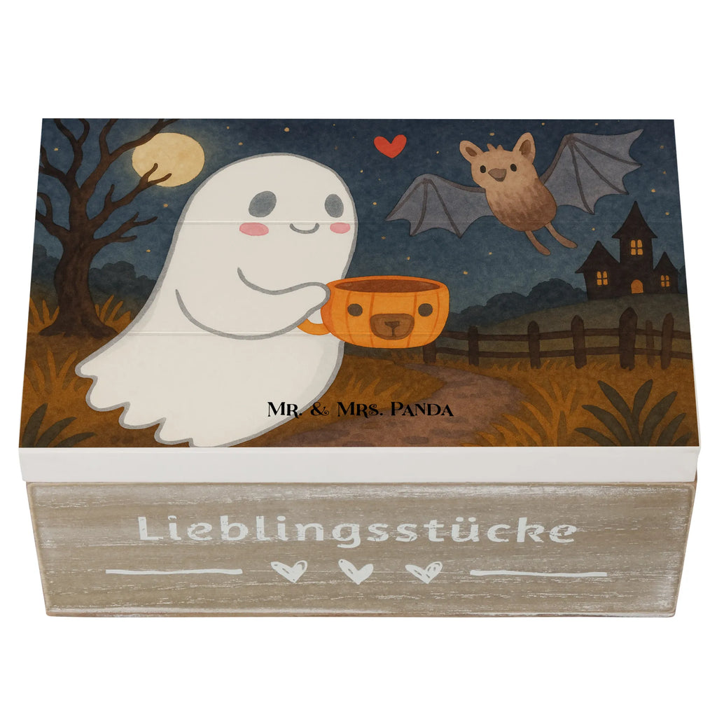 Skrzynia drewniana Duch kawa Design Erinnerungsbox, Aufbewahrungsbox, XXL, Holzkiste, Erinnerungskiste, Geschenkdose, Truhe, Dekokiste, Schatulle, Schatzkiste, Kiste, Geschenkbox, Halloween, Deko, Martinssingen, Dekoration, Geschenke, Schenken, Gespenst, Kaffee