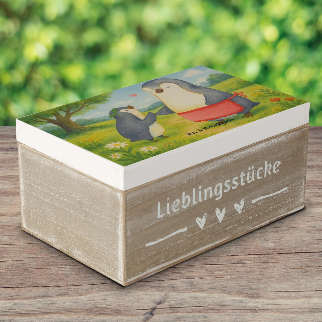 Holzkiste Pinguin mit Kind Design Aufbewahrungsbox, Dekokiste, XXL, Erinnerungskiste, Holzkiste, Erinnerungsbox, Truhe, Geschenkdose, Schatulle, Geschenkbox, Kiste, Schatzkiste, Familie, Vatertag, Muttertag, Bruder, Schwester, Mama, Papa, Oma, Opa, Mutti, Mami, Geburststag, Mutter, Geschenk