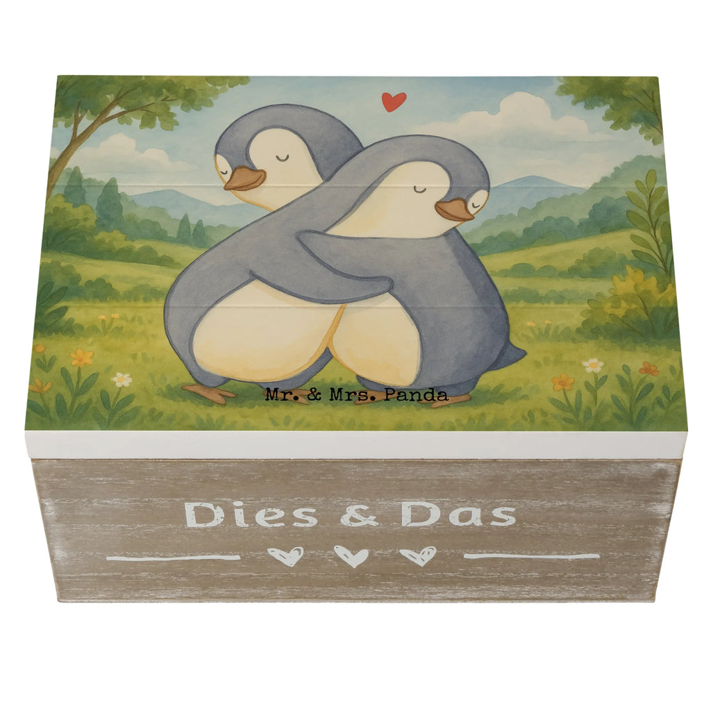 Skrzynia drewniana Pingwiny przytulanie Design Kiste, Schatulle, Erinnerungsbox, Schatzkiste, Geschenkdose, Geschenkbox, Truhe, Aufbewahrungsbox, Erinnerungskiste, XXL, Dekokiste, Holzkiste, Liebe, Partner, Freund, Freundin, Ehemann, Ehefrau, Heiraten, Verlobung, Heiratsantrag, Liebesgeschenk, Jahrestag, Hocheitstag, Geschenk für Frauen, Hochzeitstag, Geschenk für Freundin, für Ehemann, für Männer, Liebesbeweis, Geschenk für Partner, Mitbringsel, Valentinstag