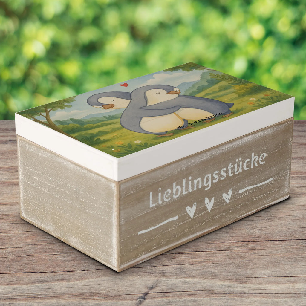 Skrzynia drewniana Pingwiny przytulanie Design Kiste, Schatulle, Erinnerungsbox, Schatzkiste, Geschenkdose, Geschenkbox, Truhe, Aufbewahrungsbox, Erinnerungskiste, XXL, Dekokiste, Holzkiste, Liebe, Partner, Freund, Freundin, Ehemann, Ehefrau, Heiraten, Verlobung, Heiratsantrag, Liebesgeschenk, Jahrestag, Hocheitstag, Geschenk für Frauen, Hochzeitstag, Geschenk für Freundin, für Ehemann, für Männer, Liebesbeweis, Geschenk für Partner, Mitbringsel, Valentinstag