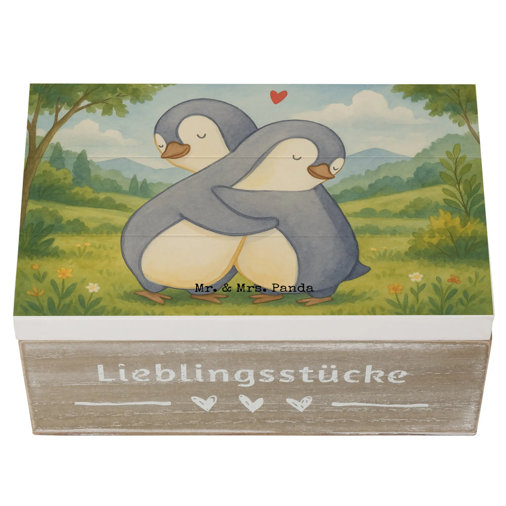Skrzynia drewniana Pingwiny przytulanie Design Kiste, Schatulle, Erinnerungsbox, Schatzkiste, Geschenkdose, Geschenkbox, Truhe, Aufbewahrungsbox, Erinnerungskiste, XXL, Dekokiste, Holzkiste, Liebe, Partner, Freund, Freundin, Ehemann, Ehefrau, Heiraten, Verlobung, Heiratsantrag, Liebesgeschenk, Jahrestag, Hocheitstag, Geschenk für Frauen, Hochzeitstag, Geschenk für Freundin, für Ehemann, für Männer, Liebesbeweis, Geschenk für Partner, Mitbringsel, Valentinstag