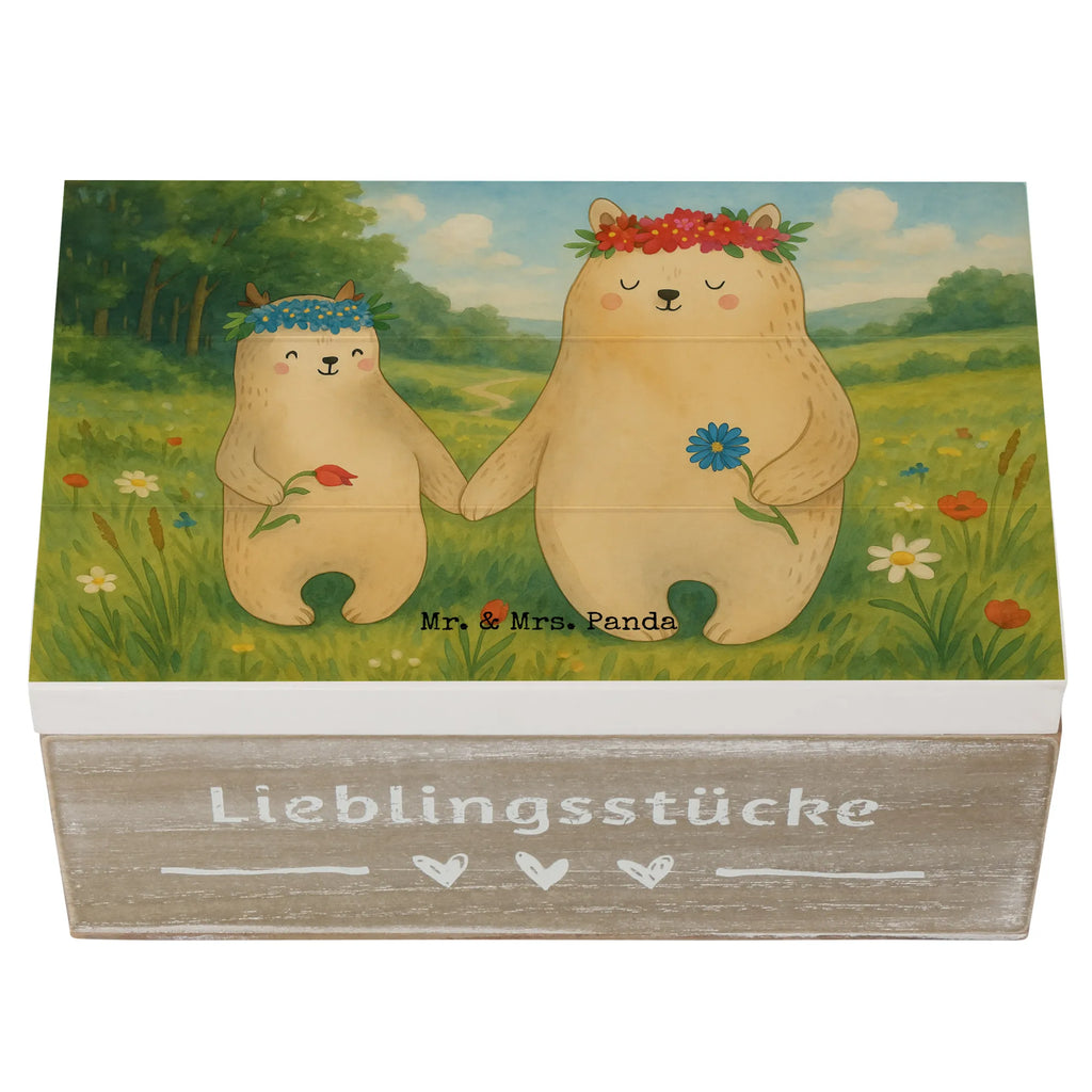 Holzkiste Bären mit Blumenkranz Design Aufbewahrungsbox, Schatzkiste, Schatulle, Geschenkbox, XXL, Holzkiste, Dekokiste, Erinnerungsbox, Erinnerungskiste, Kiste, Geschenkdose, Truhe, Familie, Vatertag, Muttertag, Bruder, Schwester, Mama, Papa, Oma, Opa, Mutter, Lieblingsmama, Lieblingsmensch, Vorbild, Geschenk Mama. Muttertag, weltbeste Mama, Family, Bären, beste Mutter, Tochter, Bär, Kinder, Töchter, Kind, Mami, Mutti