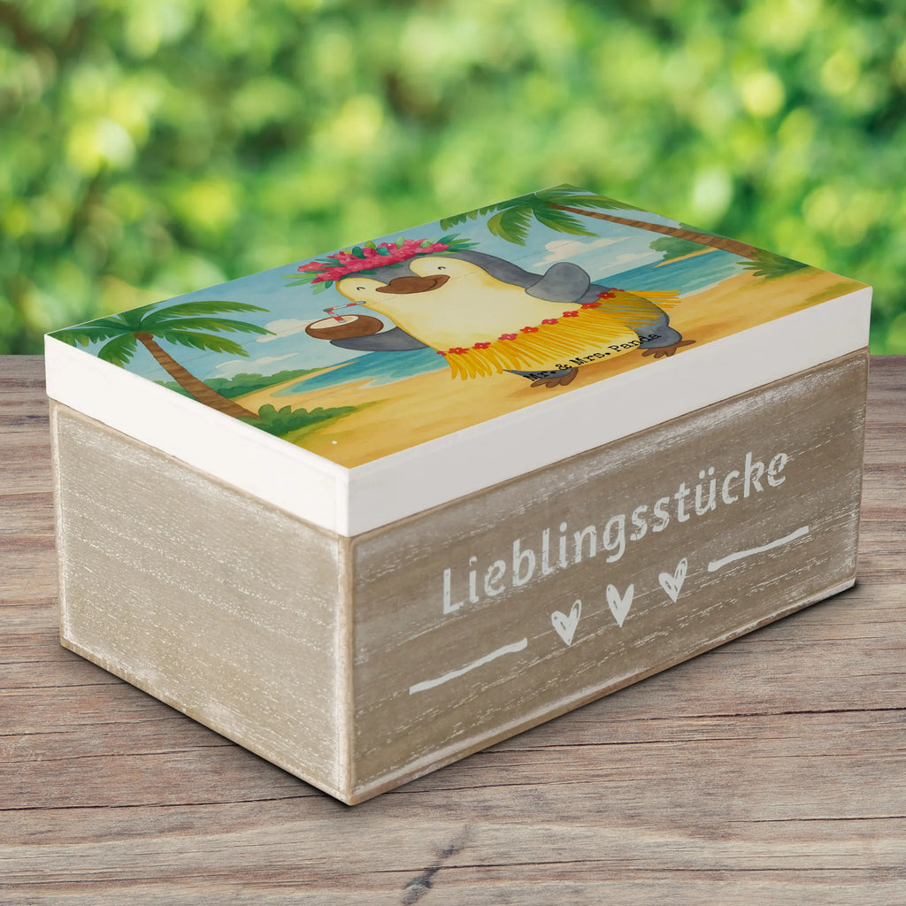 Holzkiste Pinguin Kokosnuss Design Geschenkdose, Schatulle, Geschenkbox, Kiste, Holzkiste, Erinnerungskiste, Dekokiste, Schatzkiste, Truhe, XXL, Aufbewahrungsbox, Erinnerungsbox, Pinguin, Kokosnuss, Aloha, Hawaii, Pinguine, Urlaub