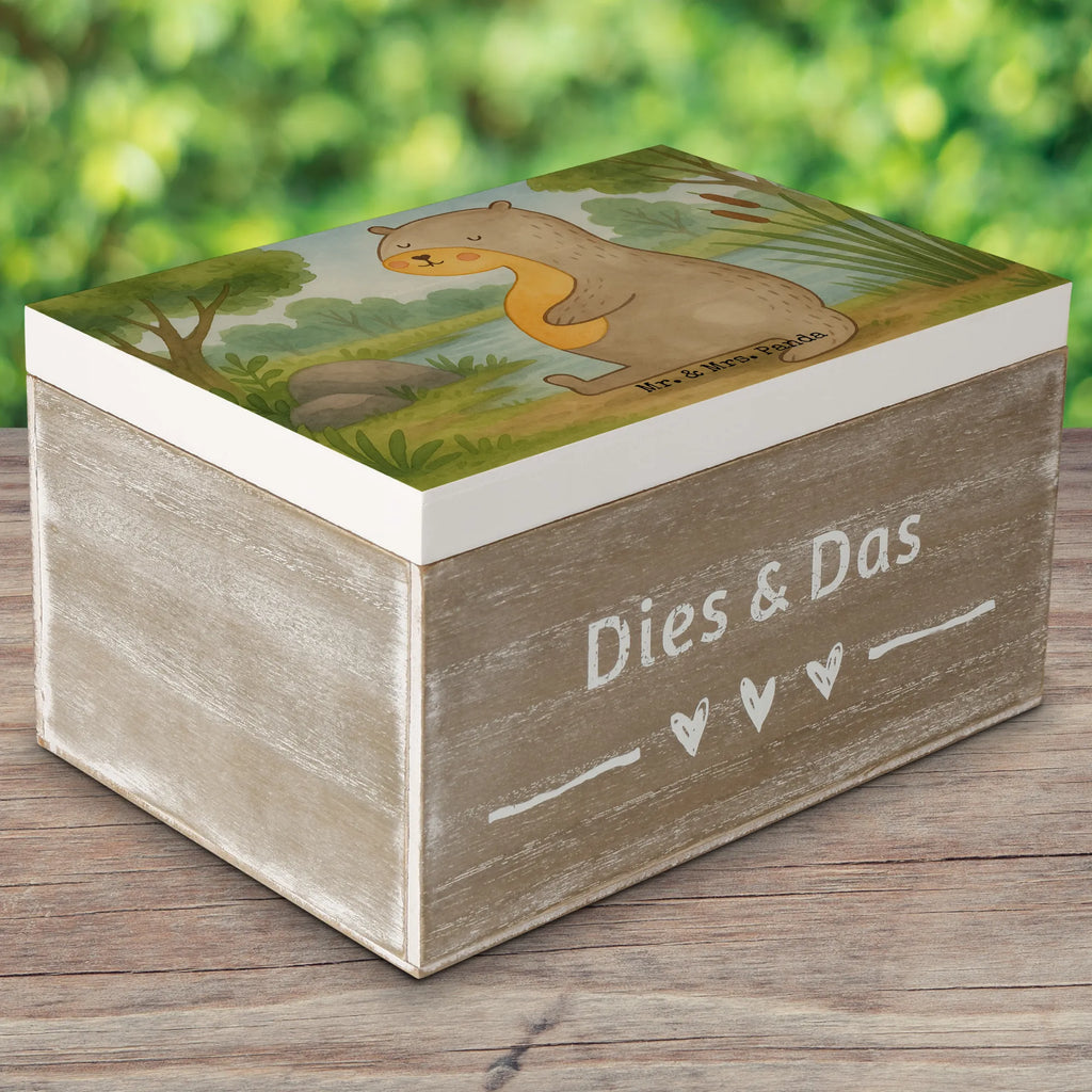 Skrzynia drewniana wydra brzuch Design Erinnerungsbox, Truhe, Schatzkiste, Kiste, Aufbewahrungsbox, Schatulle, Erinnerungskiste, Geschenkdose, Holzkiste, Dekokiste, Geschenkbox, XXL, Otter, Fischotter, Seeotter, Otter Seeotter See Otter