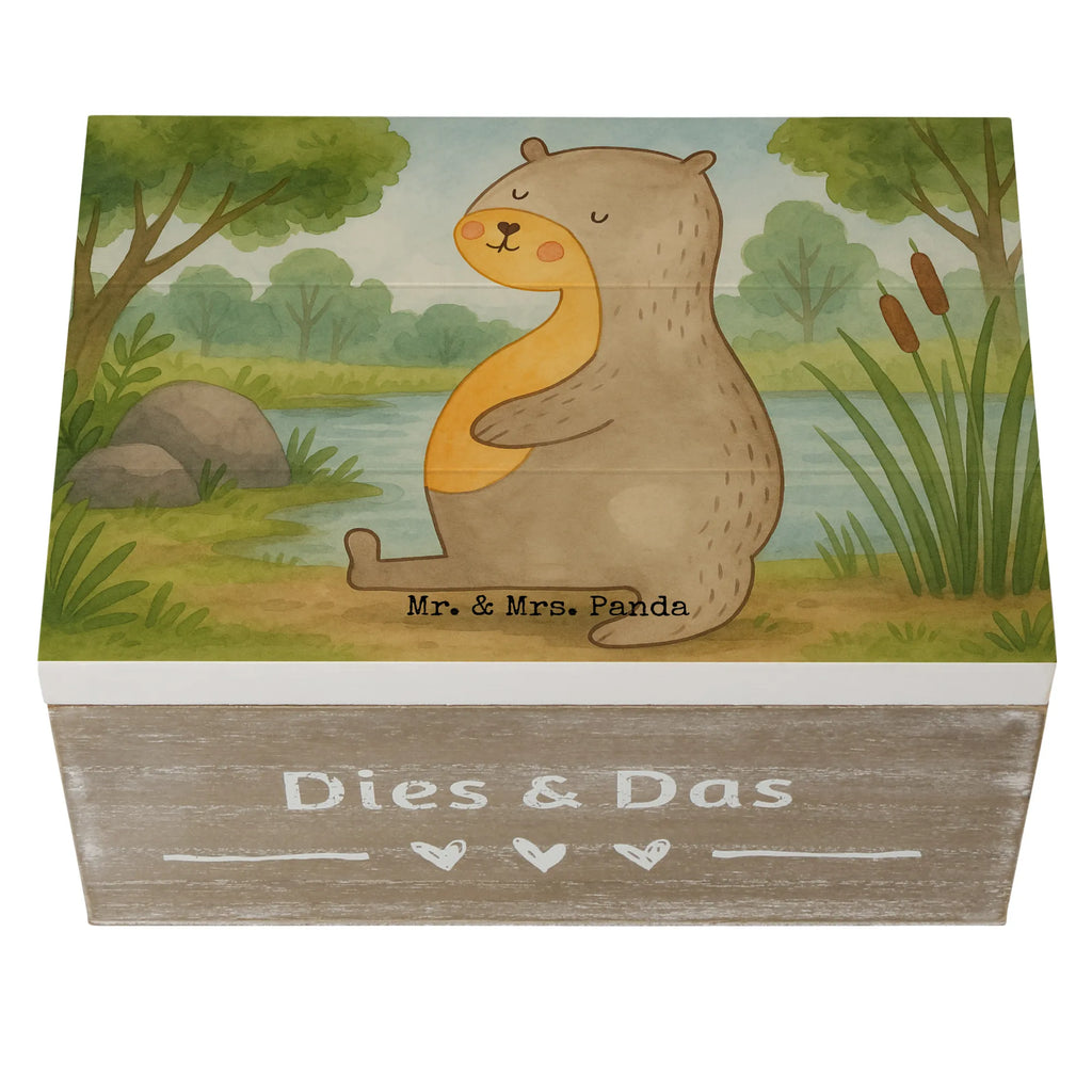 Skrzynia drewniana wydra brzuch Design Erinnerungsbox, Truhe, Schatzkiste, Kiste, Aufbewahrungsbox, Schatulle, Erinnerungskiste, Geschenkdose, Holzkiste, Dekokiste, Geschenkbox, XXL, Otter, Fischotter, Seeotter, Otter Seeotter See Otter