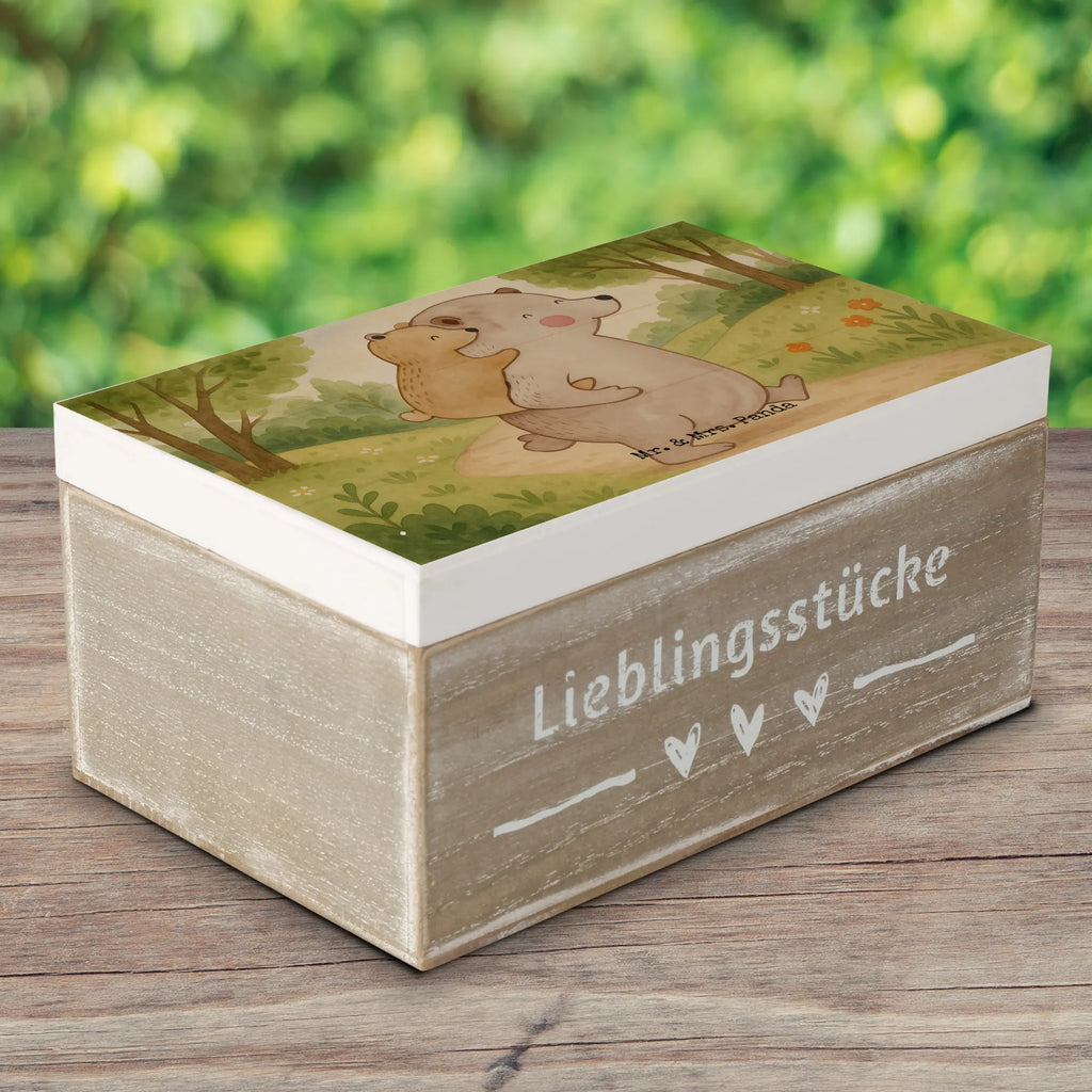 Holzkiste Papa Bär Design Truhe, Erinnerungsbox, Kiste, Schatulle, XXL, Schatzkiste, Geschenkbox, Aufbewahrungsbox, Dekokiste, Geschenkdose, Holzkiste, Erinnerungskiste, Familie, Vatertag, Muttertag, Bruder, Schwester, Mama, Papa, Oma, Opa, Onkel, Vater, Vati, Geburtstag, Geschenk, Papi