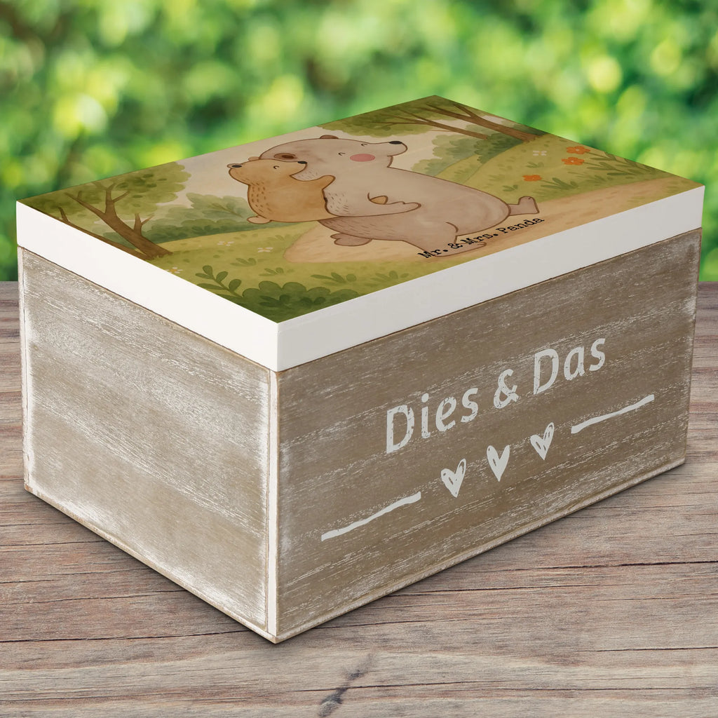 Holzkiste Papa Bär Design Truhe, Erinnerungsbox, Kiste, Schatulle, XXL, Schatzkiste, Geschenkbox, Aufbewahrungsbox, Dekokiste, Geschenkdose, Holzkiste, Erinnerungskiste, Familie, Vatertag, Muttertag, Bruder, Schwester, Mama, Papa, Oma, Opa, Onkel, Vater, Vati, Geburtstag, Geschenk, Papi