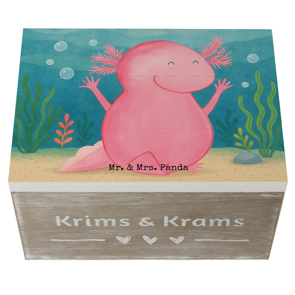 Skrzynia drewniana Axolotl Hurra Design Kiste, XXL, Geschenkdose, Holzkiste, Erinnerungskiste, Truhe, Erinnerungsbox, Schatzkiste, Schatulle, Dekokiste, Aufbewahrungsbox, Geschenkbox, Axolotl, Molch, Spaß, fröhlich, Schwanzlurch, Lurche, Axolot, Lurch, Zufriedenheit, Freude, Motivation